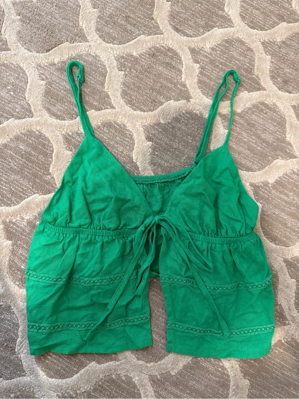 Green Tie-Front Camisole Top - Women
